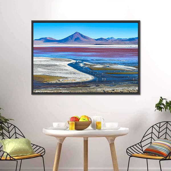 Laguna Colorada In Bolivia Canvas Wall Art-3 Horizontal-Gallery Wrap-25" x 16"-Tiaracle