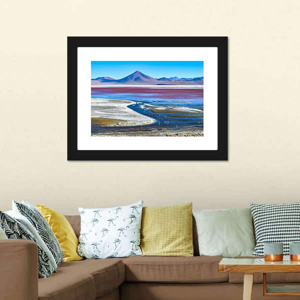 Laguna Colorada In Bolivia Canvas Wall Art-3 Horizontal-Gallery Wrap-25" x 16"-Tiaracle