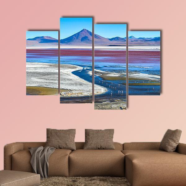 Laguna Colorada In Bolivia Canvas Wall Art-4 Pop-Gallery Wrap-50" x 32"-Tiaracle