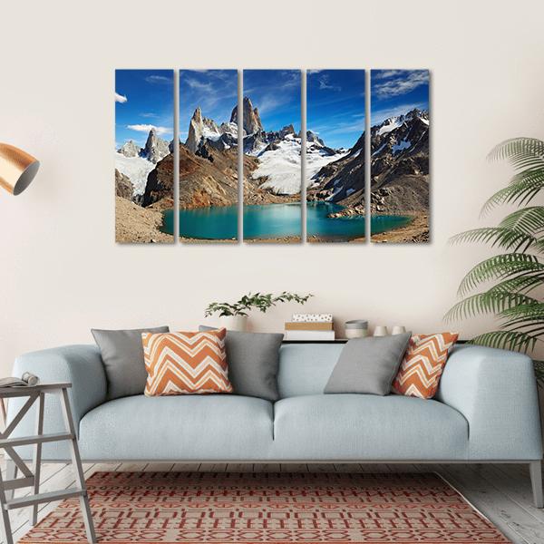 Laguna De Los Tres Canvas Wall Art-5 Horizontal-Gallery Wrap-22" x 12"-Tiaracle