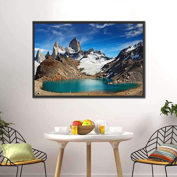 Laguna De Los Tres Canvas Wall Art-3 Horizontal-Gallery Wrap-25" x 16"-Tiaracle