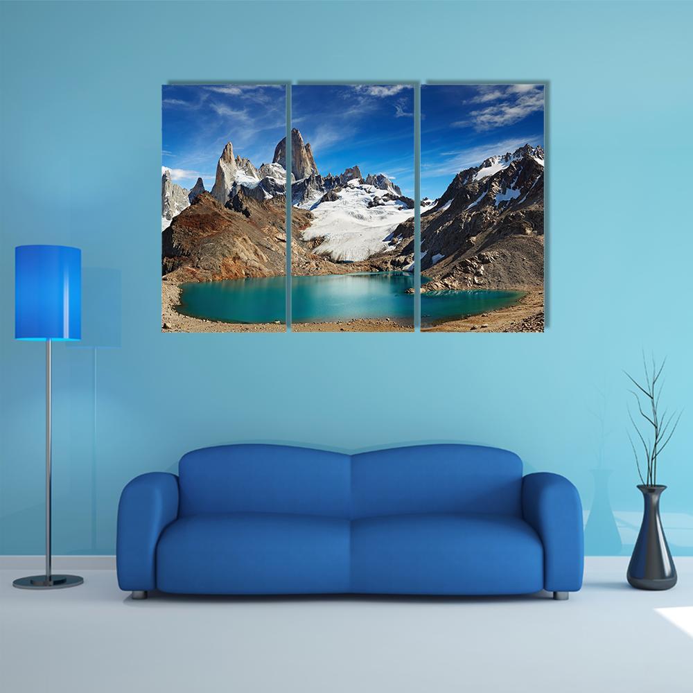 Laguna De Los Tres Canvas Wall Art-3 Horizontal-Gallery Wrap-37" x 24"-Tiaracle
