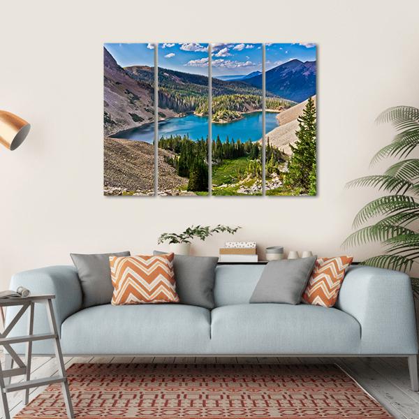Lake Agnes In Colorado Canvas Wall Art-4 Horizontal-Gallery Wrap-34" x 24"-Tiaracle
