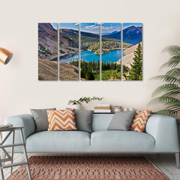 Lake Agnes In Colorado Canvas Wall Art-5 Horizontal-Gallery Wrap-22" x 12"-Tiaracle