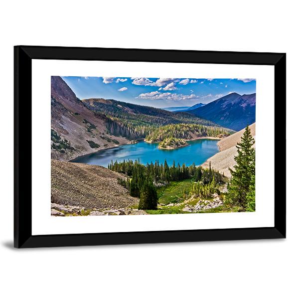 Lake Agnes In Colorado Canvas Wall Art-3 Horizontal-Gallery Wrap-25" x 16"-Tiaracle