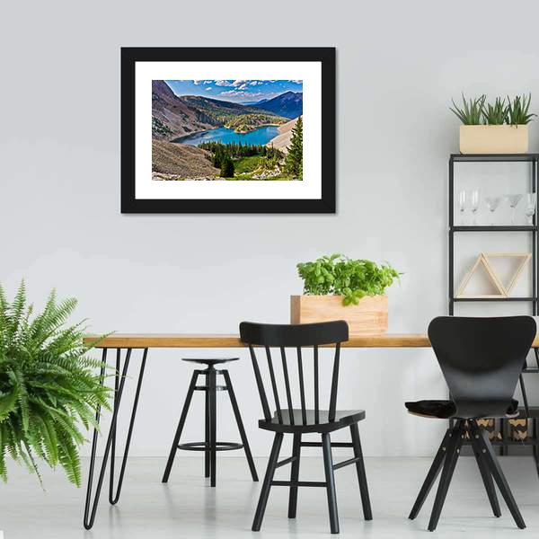 Lake Agnes In Colorado Canvas Wall Art-3 Horizontal-Gallery Wrap-25" x 16"-Tiaracle