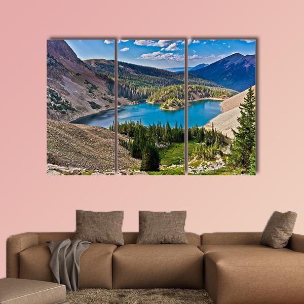 Lake Agnes In Colorado Canvas Wall Art-3 Horizontal-Gallery Wrap-37" x 24"-Tiaracle