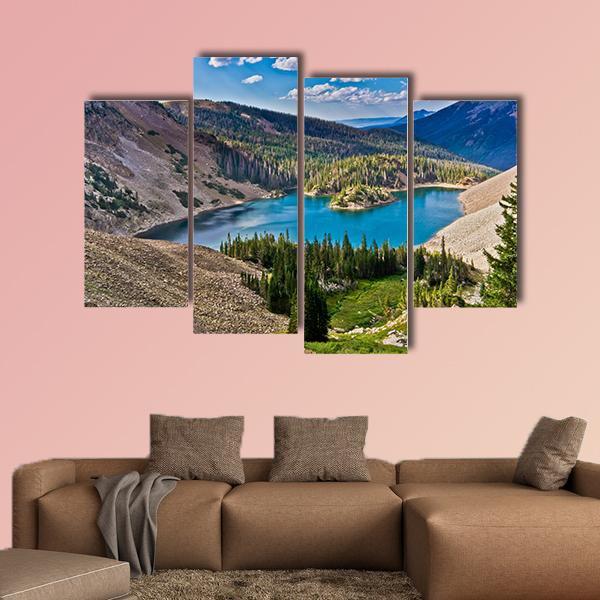 Lake Agnes In Colorado Canvas Wall Art-4 Pop-Gallery Wrap-50" x 32"-Tiaracle