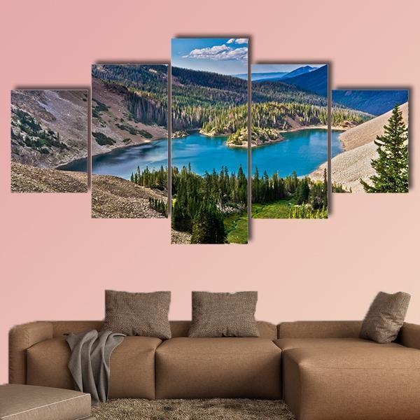 Lake Agnes In Colorado Canvas Wall Art-5 Star-Gallery Wrap-62" x 32"-Tiaracle