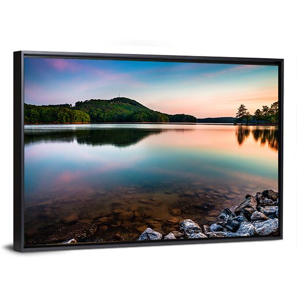 Lake Allatoona At Sunrise Canvas Wall Art-5 Horizontal-Gallery Wrap-22" x 12"-Tiaracle