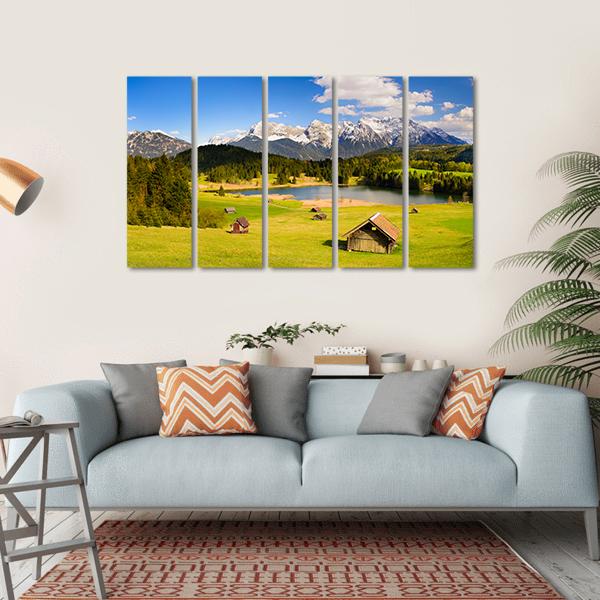 Lake & Alps Mountains Bavaria Canvas Wall Art-5 Horizontal-Gallery Wrap-22" x 12"-Tiaracle