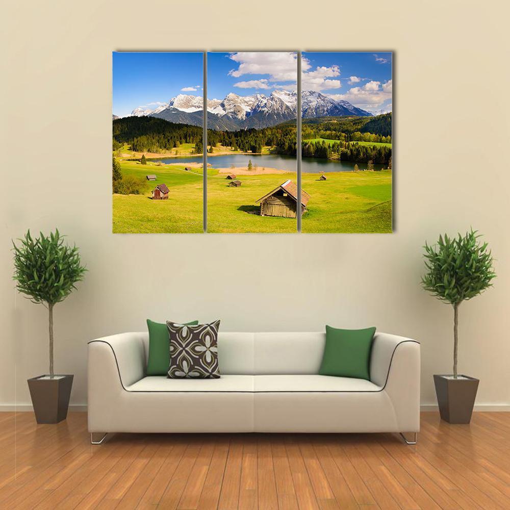 Lake &amp; Alps Mountains Bavaria Canvas Wall Art-3 Horizontal-Gallery Wrap-37" x 24"-Tiaracle