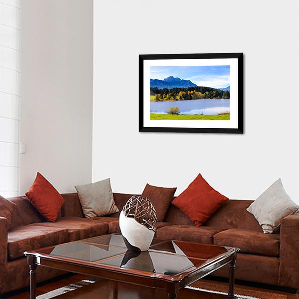 Lake &amp; Alps Mountains Canvas Wall Art-5 Horizontal-Gallery Wrap-22" x 12"-Tiaracle