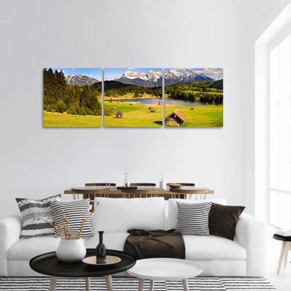 Lake & Alps Mountains Bavaria Panoramic Canvas Wall Art-1 Piece-36" x 12"-Tiaracle