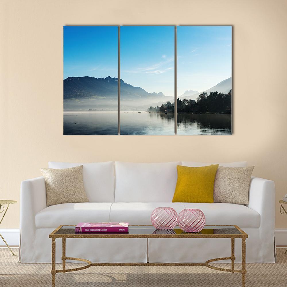 Lake Annecy France Canvas Wall Art-3 Horizontal-Gallery Wrap-37" x 24"-Tiaracle