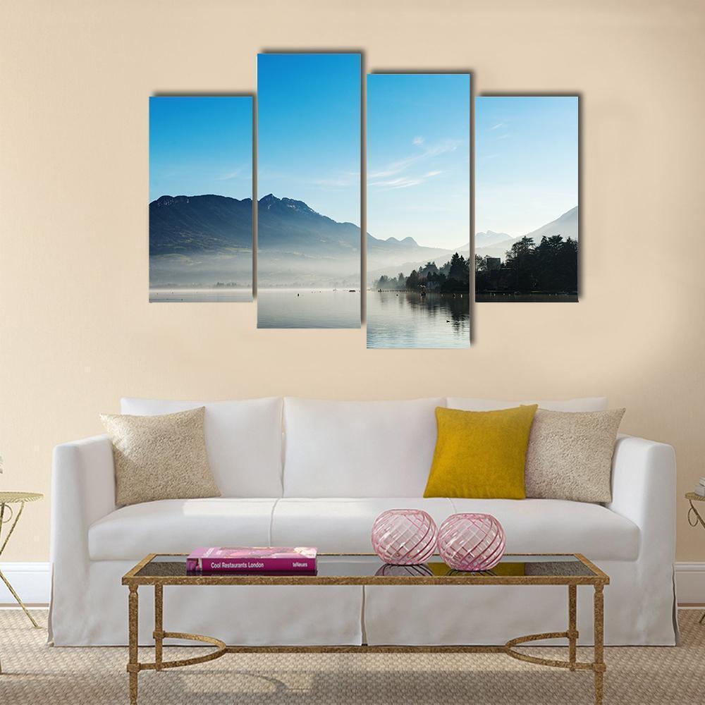 Lake Annecy France Canvas Wall Art-4 Pop-Gallery Wrap-50" x 32"-Tiaracle