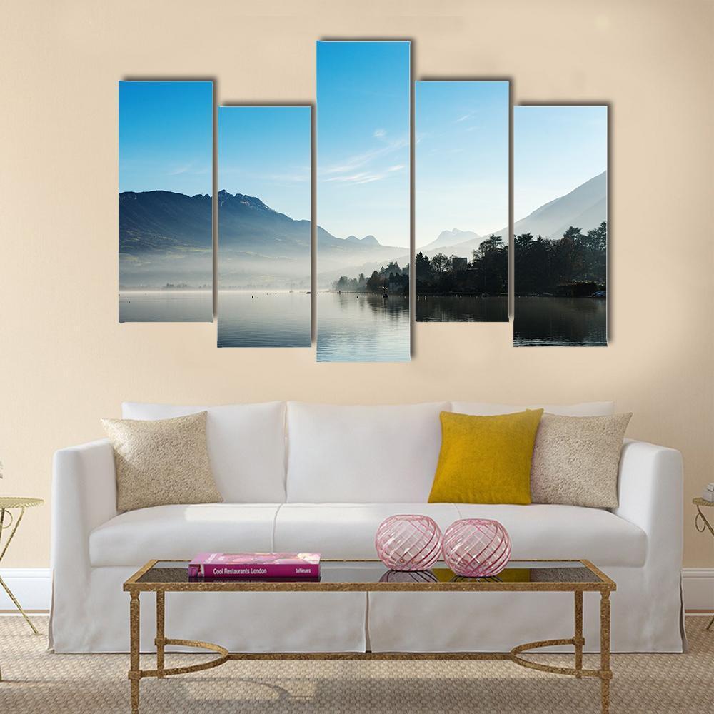 Lake Annecy France Canvas Wall Art-5 Pop-Gallery Wrap-47" x 32"-Tiaracle