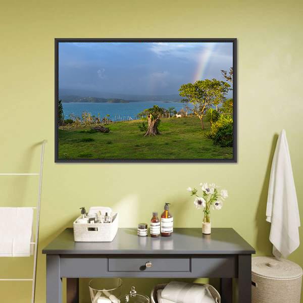 Lake Arenal Canvas Wall Art-1 Piece-Floating Frame-24" x 16"-Tiaracle