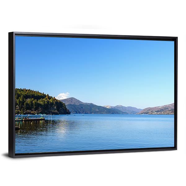 Lake Ashi In Japan Canvas Wall Art-3 Horizontal-Gallery Wrap-25" x 16"-Tiaracle