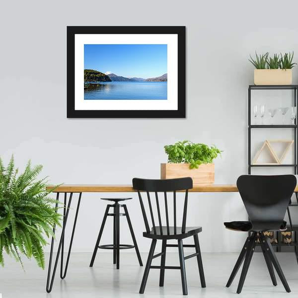 Lake Ashi In Japan Canvas Wall Art-3 Horizontal-Gallery Wrap-25" x 16"-Tiaracle
