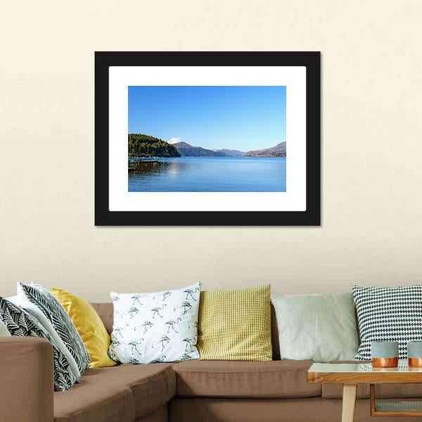 Lake Ashi In Japan Canvas Wall Art-3 Horizontal-Gallery Wrap-25" x 16"-Tiaracle