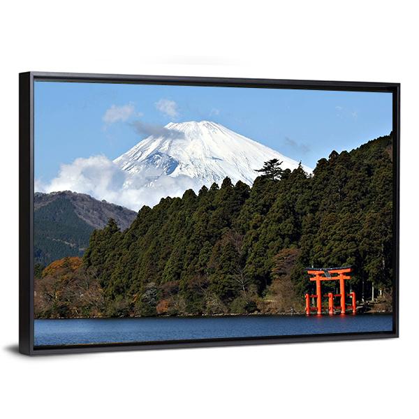 Lake Ashi Japan Canvas Wall Art-3 Horizontal-Gallery Wrap-25" x 16"-Tiaracle