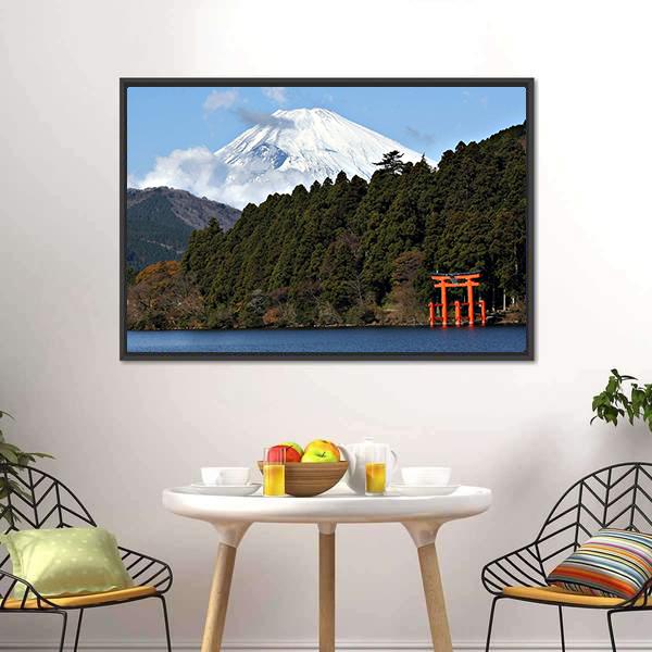 Lake Ashi Japan Canvas Wall Art-3 Horizontal-Gallery Wrap-25" x 16"-Tiaracle