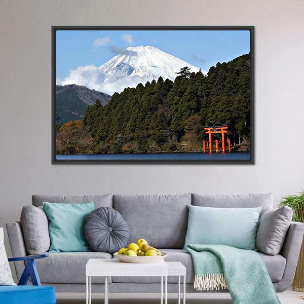 Lake Ashi Japan Canvas Wall Art-3 Horizontal-Gallery Wrap-25" x 16"-Tiaracle