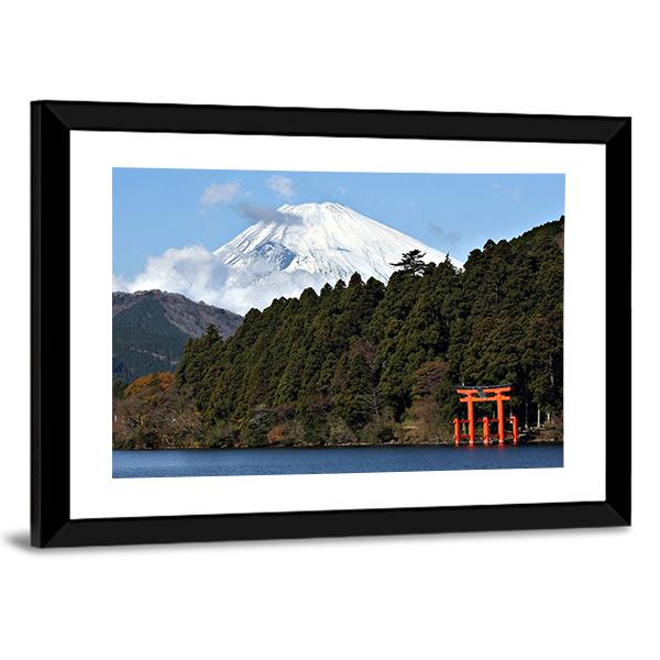 Lake Ashi Japan Canvas Wall Art-3 Horizontal-Gallery Wrap-25" x 16"-Tiaracle