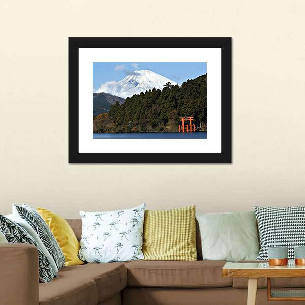 Lake Ashi Japan Canvas Wall Art-3 Horizontal-Gallery Wrap-25" x 16"-Tiaracle
