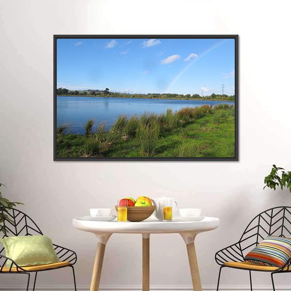 Lake At Hoveringham Canvas Wall Art-3 Horizontal-Gallery Wrap-25" x 16"-Tiaracle