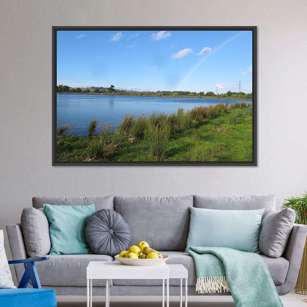 Lake At Hoveringham Canvas Wall Art-3 Horizontal-Gallery Wrap-25" x 16"-Tiaracle