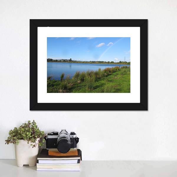 Lake At Hoveringham Canvas Wall Art-1 Piece-Framed Print-20" x 16"-Tiaracle