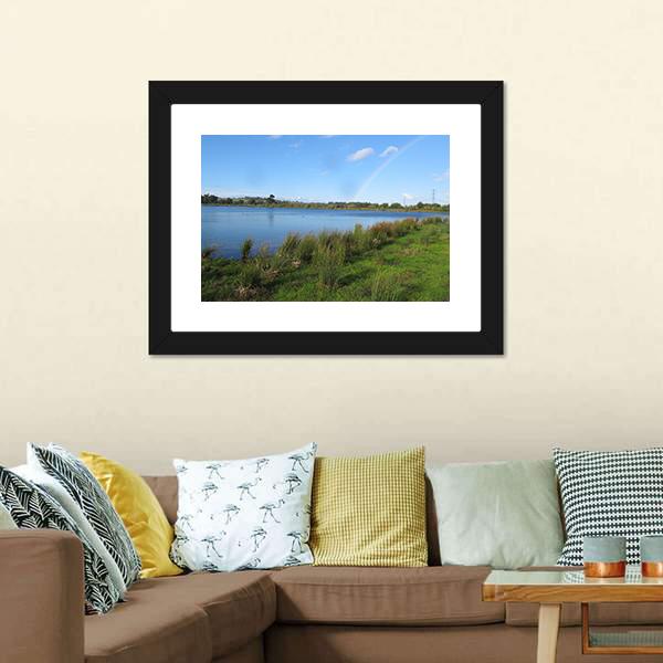 Lake At Hoveringham Canvas Wall Art-3 Horizontal-Gallery Wrap-25" x 16"-Tiaracle