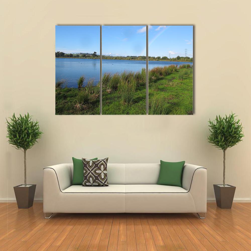 Lake At Hoveringham Canvas Wall Art-3 Horizontal-Gallery Wrap-37" x 24"-Tiaracle