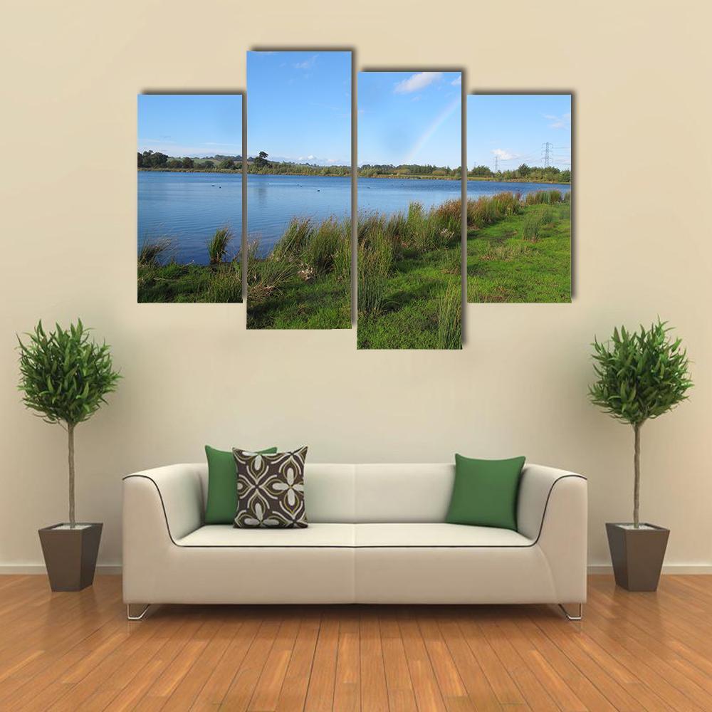 Lake At Hoveringham Canvas Wall Art-4 Pop-Gallery Wrap-50" x 32"-Tiaracle