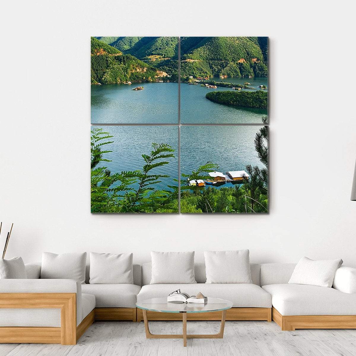 Lake At Vacha River Canvas Wall Art-4 Square-Gallery Wrap-17" x 17"-Tiaracle