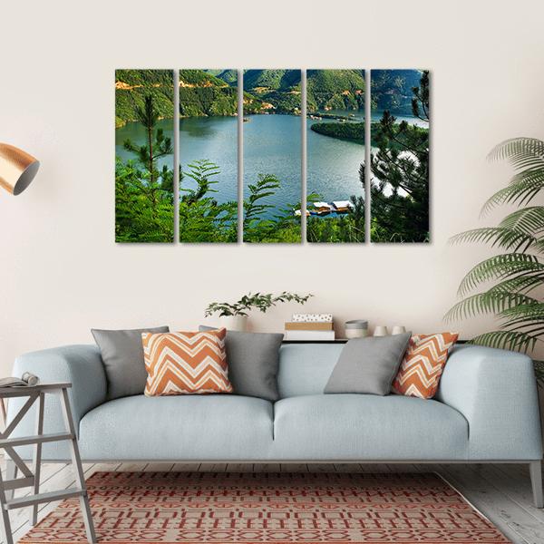 Lake At Vacha River Canvas Wall Art-5 Horizontal-Gallery Wrap-22" x 12"-Tiaracle