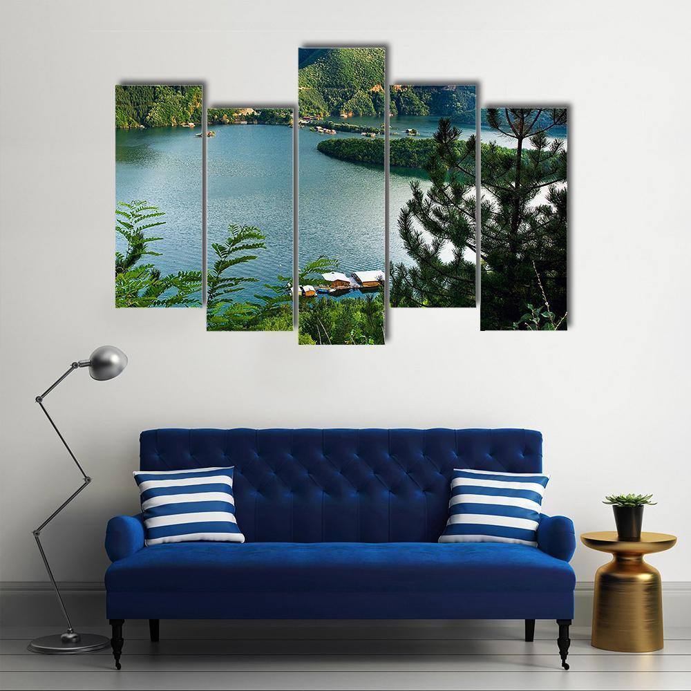 Lake At Vacha River Canvas Wall Art-5 Pop-Gallery Wrap-47" x 32"-Tiaracle