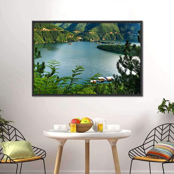 Lake At Vacha River Canvas Wall Art-3 Horizontal-Gallery Wrap-25" x 16"-Tiaracle