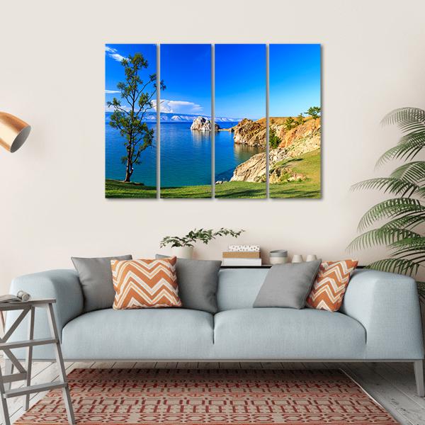Lake Baikal In Russia Canvas Wall Art-4 Horizontal-Gallery Wrap-34" x 24"-Tiaracle