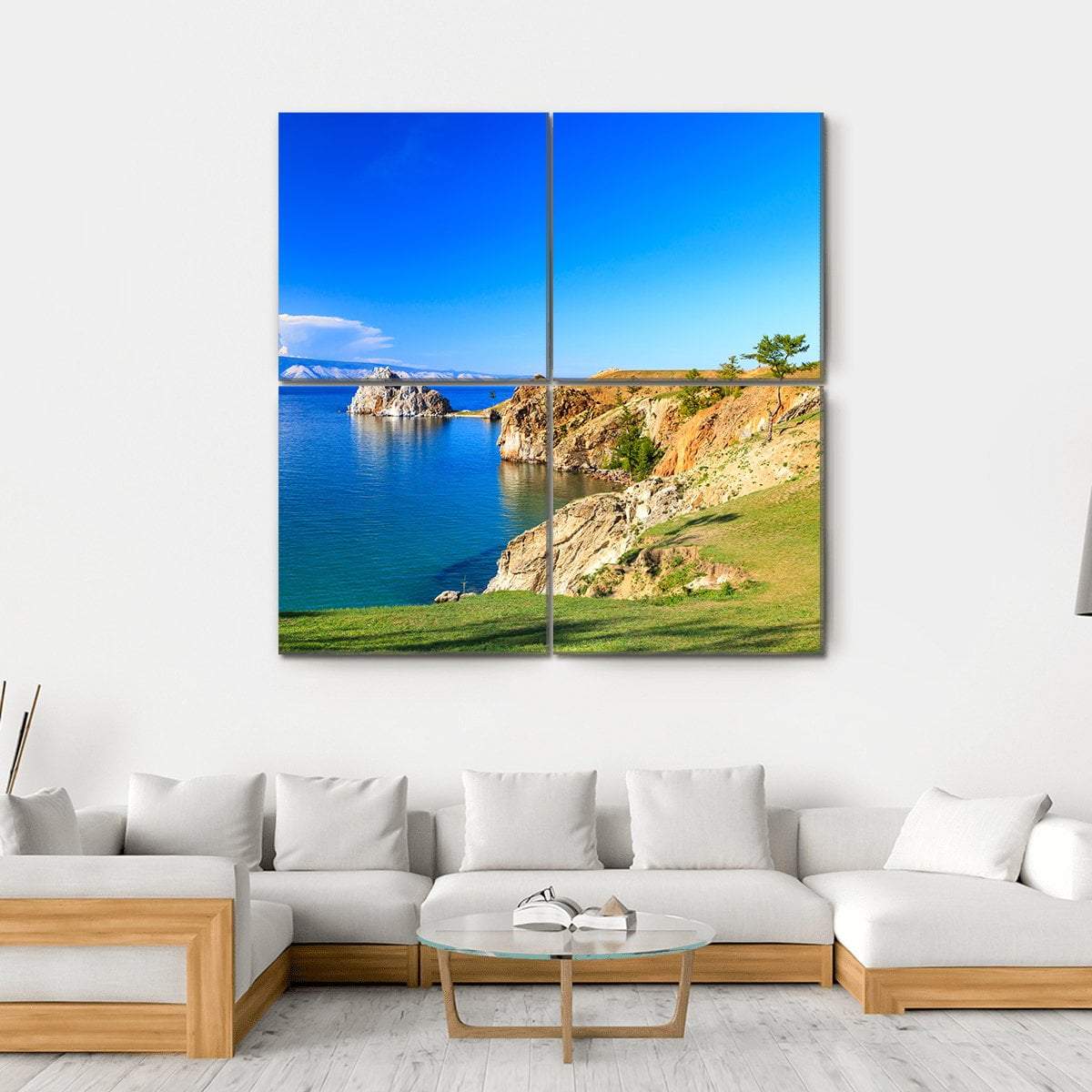 Lake Baikal In Russia Canvas Wall Art-4 Square-Gallery Wrap-17" x 17"-Tiaracle