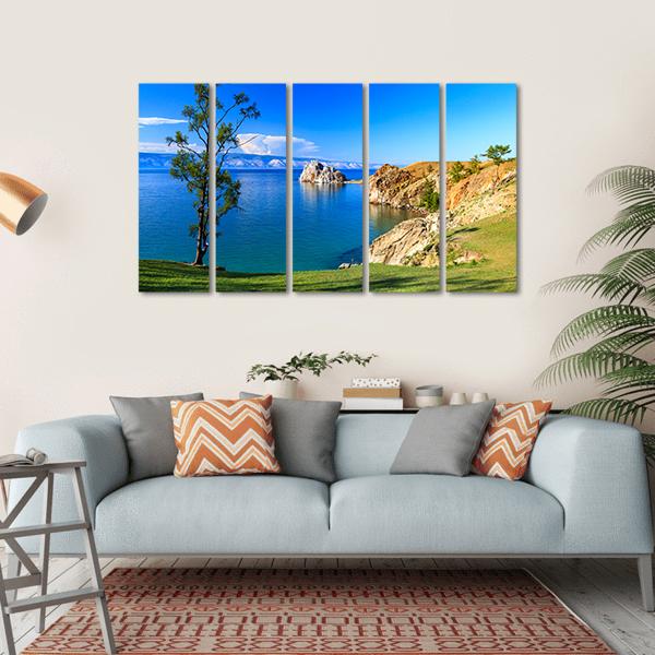 Lake Baikal In Russia Canvas Wall Art-5 Horizontal-Gallery Wrap-22" x 12"-Tiaracle