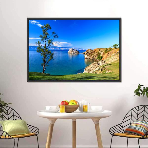 Lake Baikal In Russia Canvas Wall Art-3 Horizontal-Gallery Wrap-25" x 16"-Tiaracle