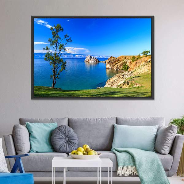 Lake Baikal In Russia Canvas Wall Art-3 Horizontal-Gallery Wrap-25" x 16"-Tiaracle