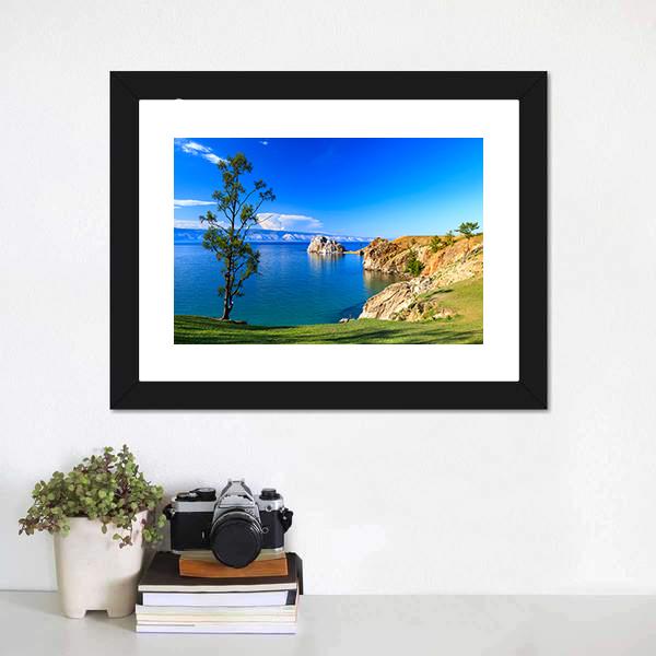 Lake Baikal In Russia Canvas Wall Art-1 Piece-Framed Print-20" x 16"-Tiaracle