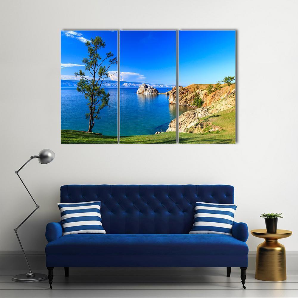Lake Baikal In Russia Canvas Wall Art-3 Horizontal-Gallery Wrap-37" x 24"-Tiaracle