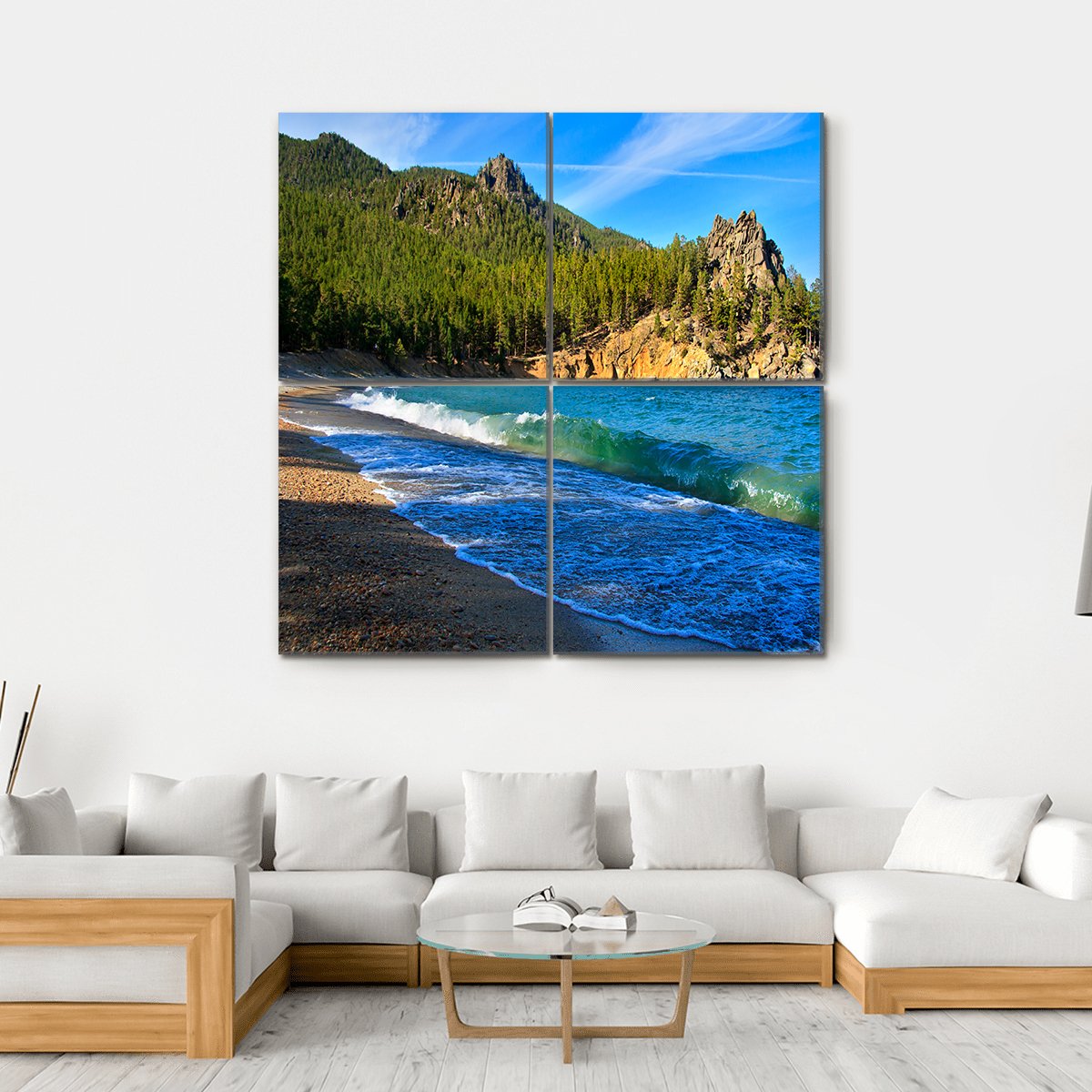 Lake Baikal Russia Canvas Wall Art-4 Square-Gallery Wrap-17" x 17"-Tiaracle