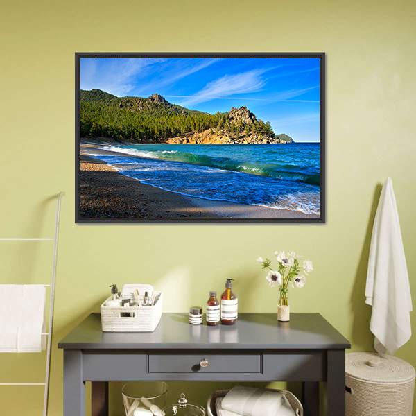 Lake Baikal Russia Canvas Wall Art-1 Piece-Floating Frame-24" x 16"-Tiaracle