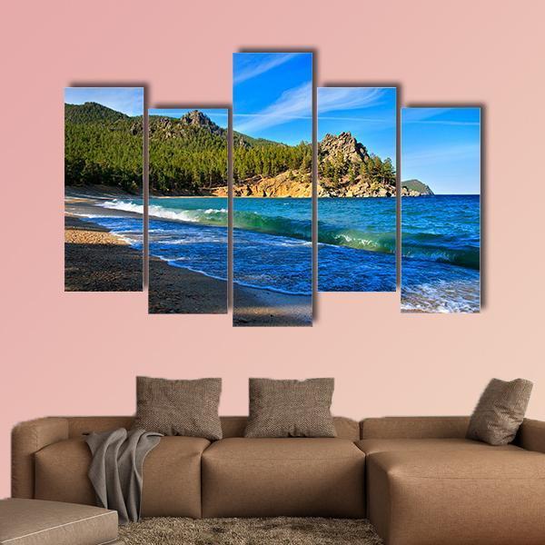 Lake Baikal Russia Canvas Wall Art-5 Pop-Gallery Wrap-47" x 32"-Tiaracle
